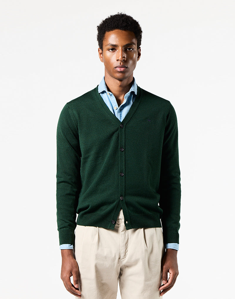 Cardigan basic verde botella
