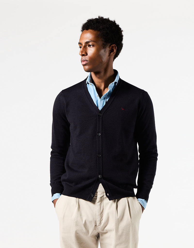Cardigan basic azul marino