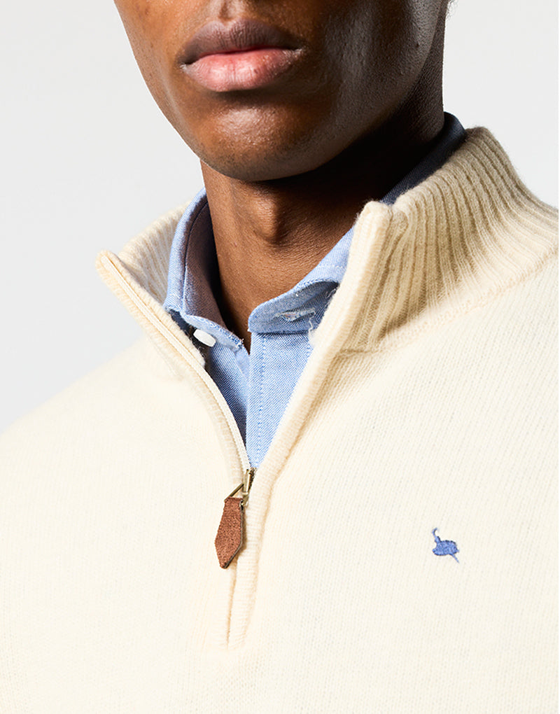 Jersey cremallera lambswool beige
