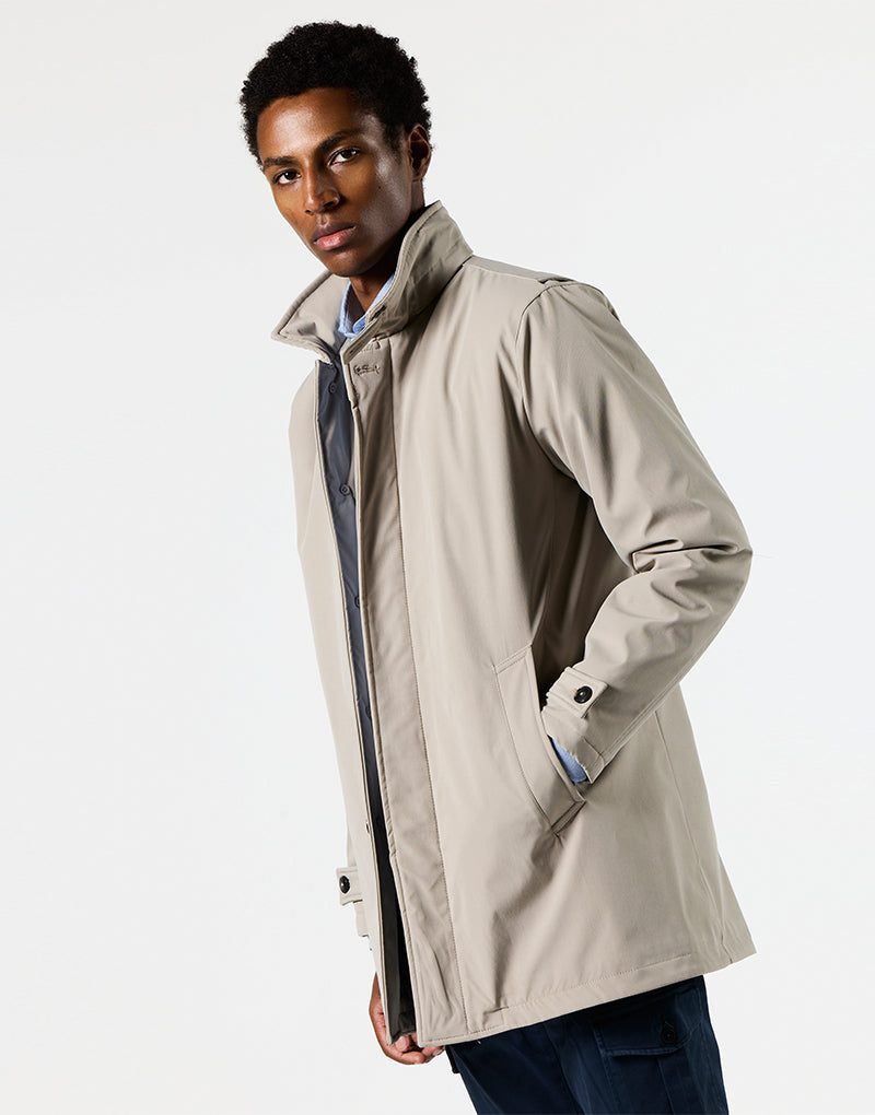 Gabardina Acolchada Color Piedra