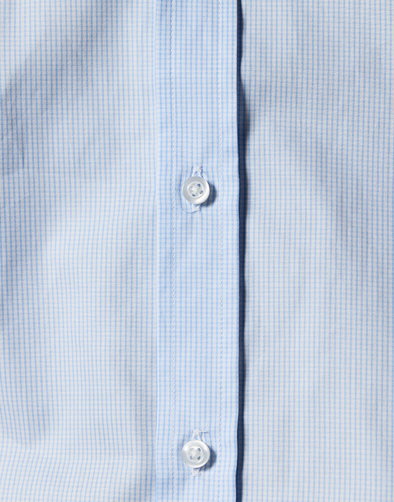 Camisa Italia mini cuadro celeste