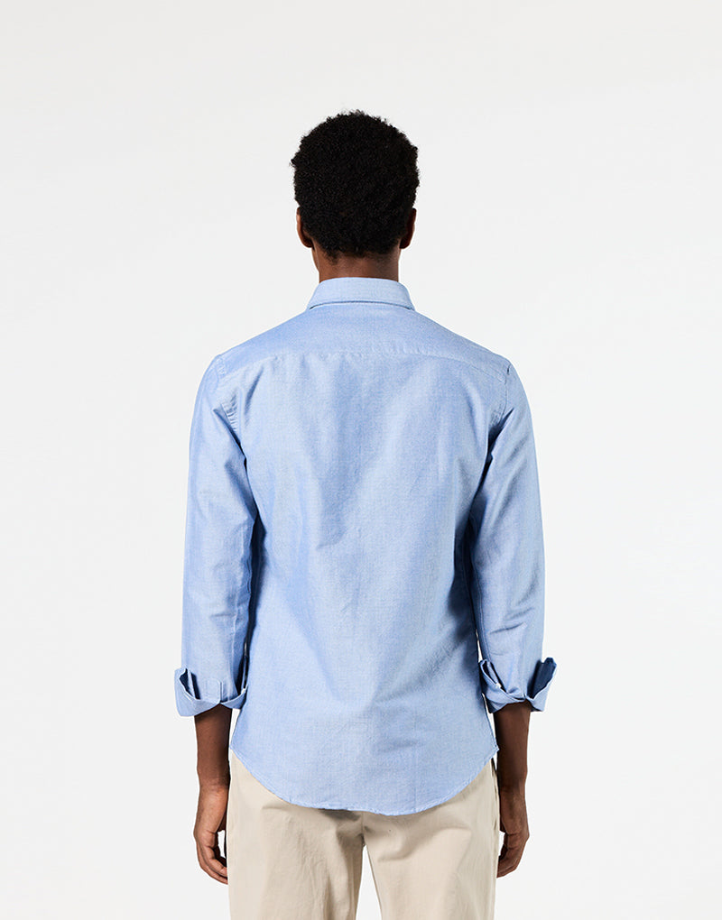 Camisa italia oxford lisa azul oscuro