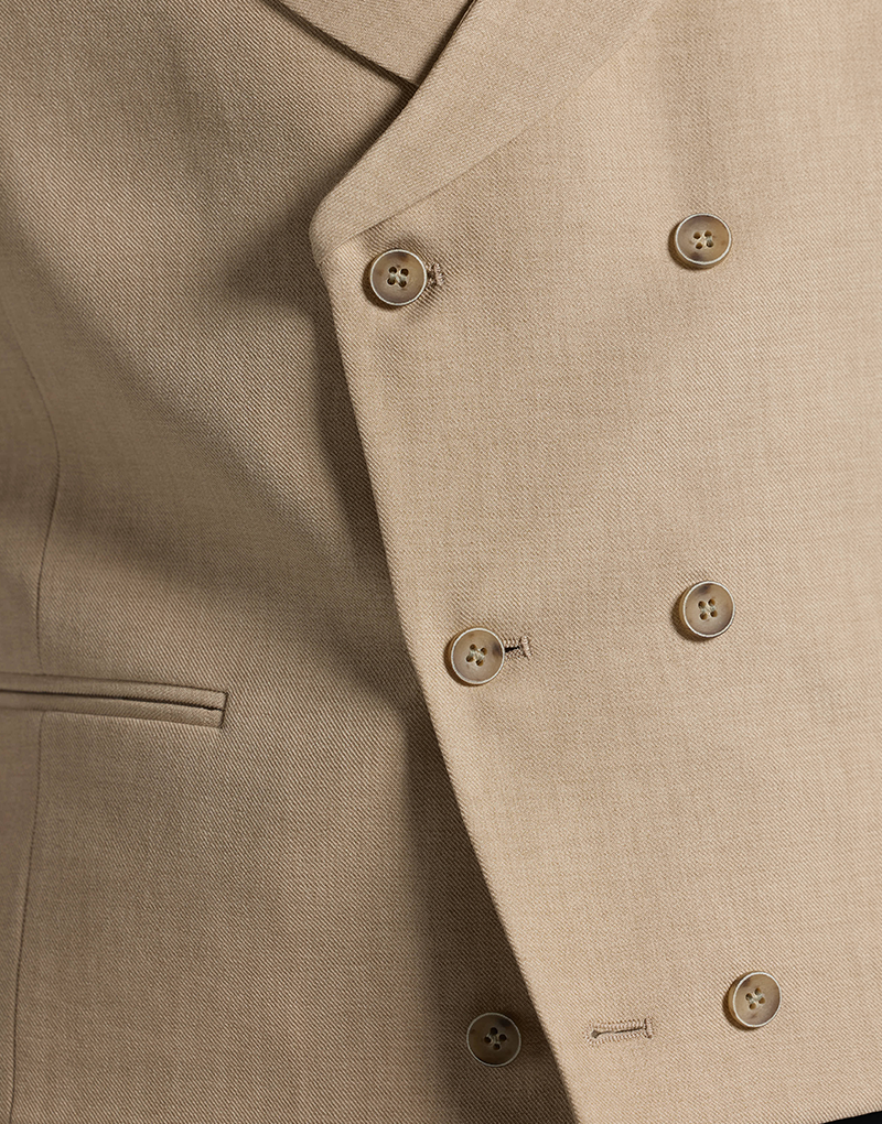 Chaleco cruzado melange beige