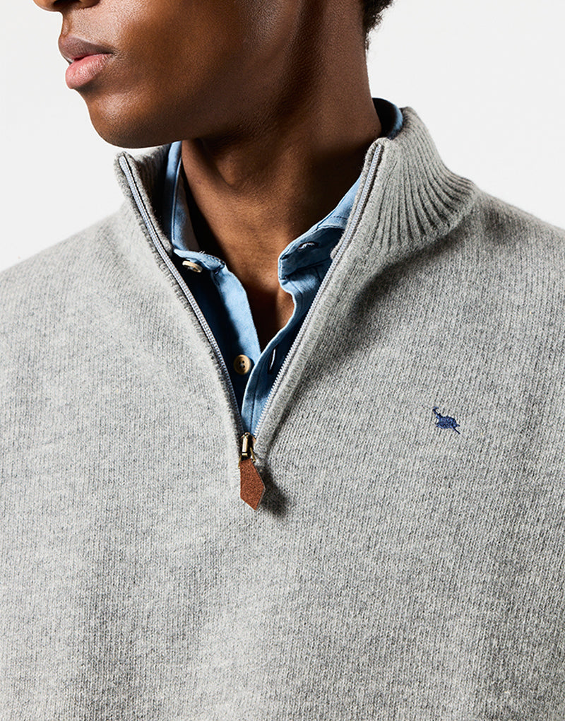 Jersey cremallera lambswool gris