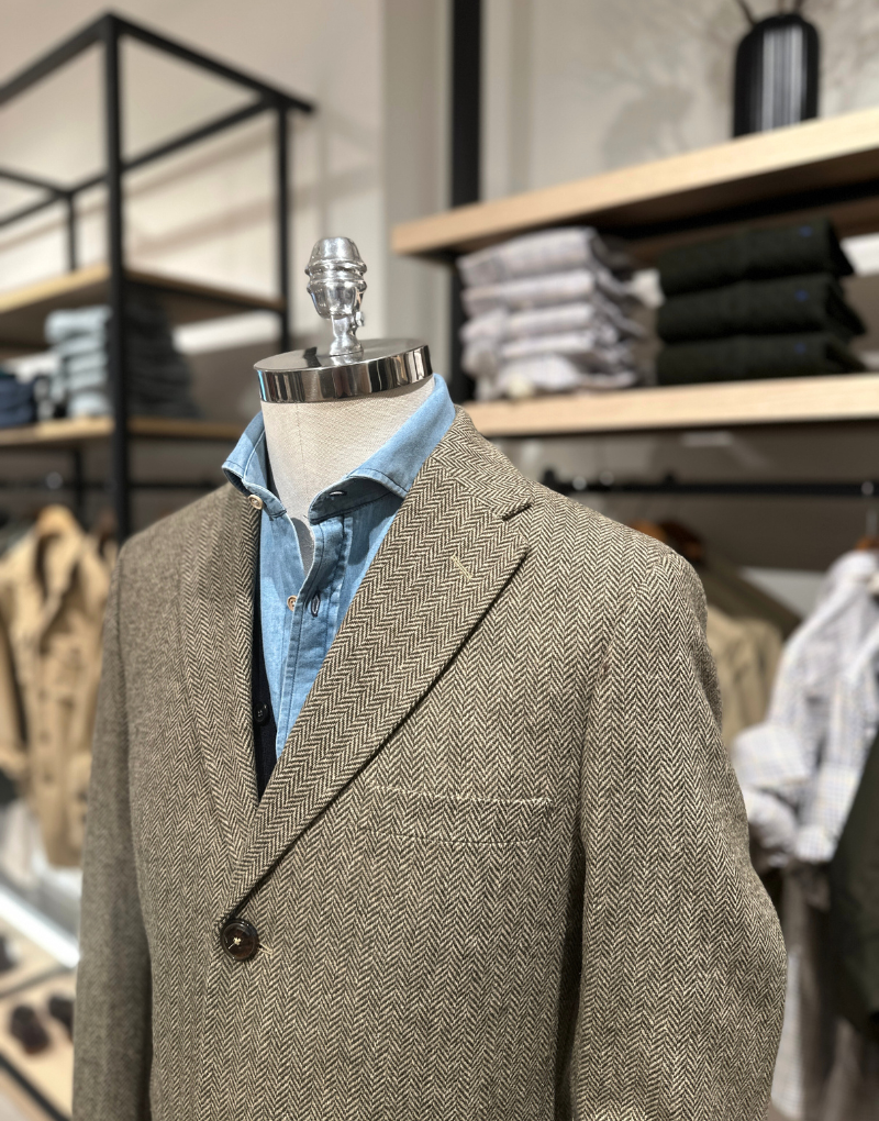 Abrigo corto espigas Tostado