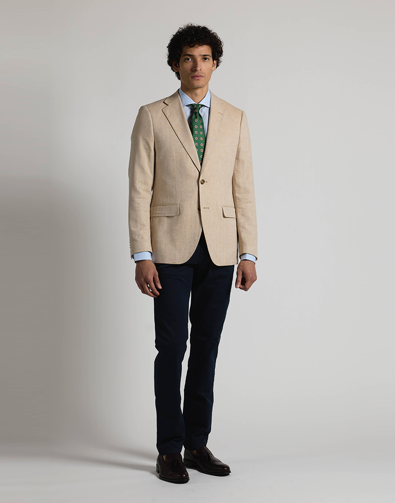 Americana lino espigas beige
