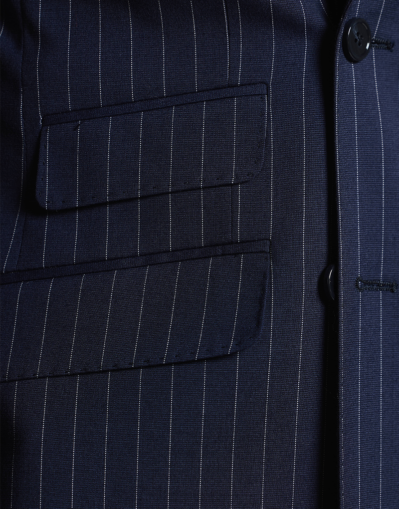Traje cruzado raya diplomática azul marino