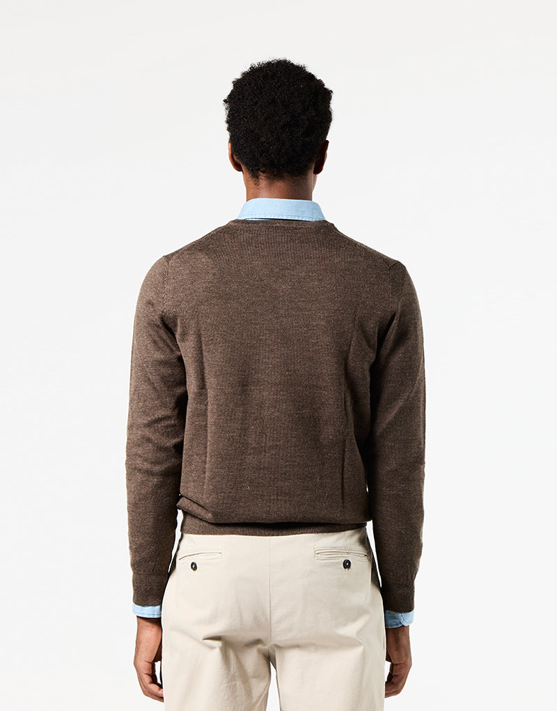 Jersey merino blend pico marrón