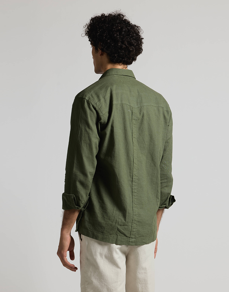 Camisa casual 4 bolsillos khaki
