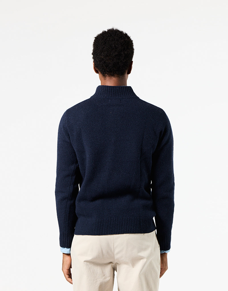 Jersey cremallera lambswool azul marino