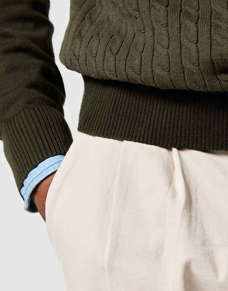 Jersey zip ochos khaki