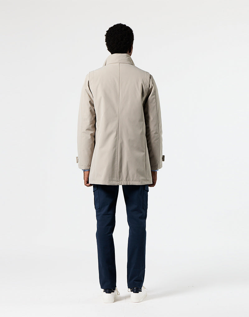 Gabardina Acolchada Color Piedra