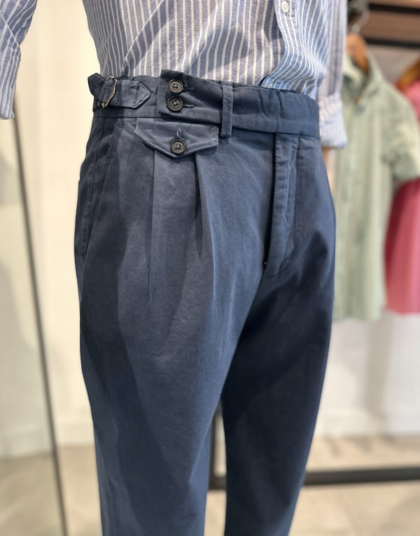 Pantalón relaxed dos pinzas azul marino