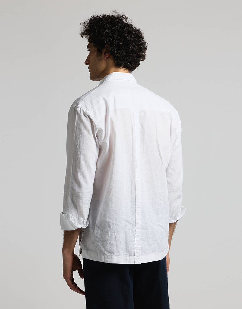 Camisa casual 4 bolsillos blanca