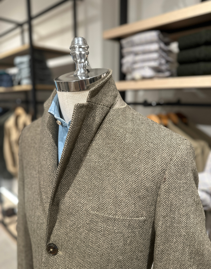 Abrigo corto espigas Tostado