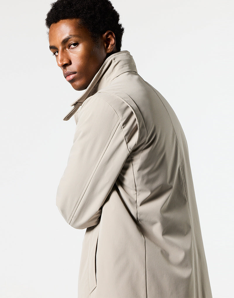 Gabardina Acolchada Color Piedra