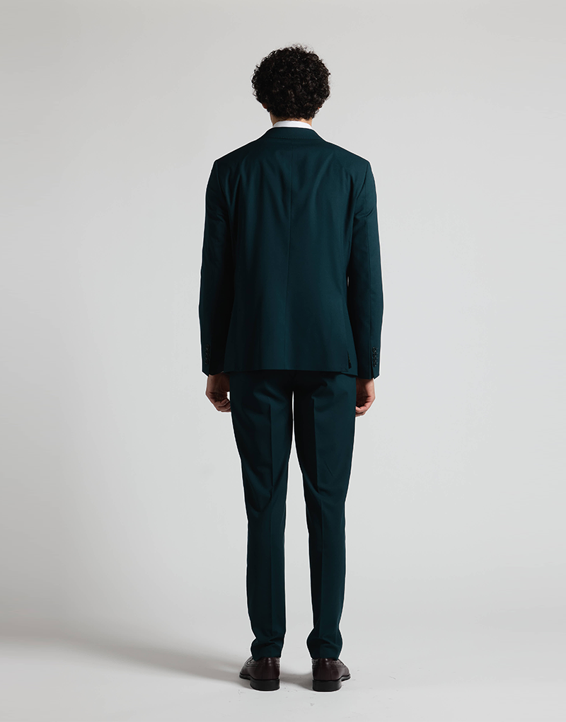 Traje cruzado verde botella