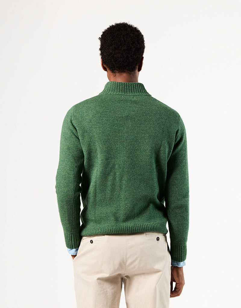 Jersey cremallera lambswool verde oliva