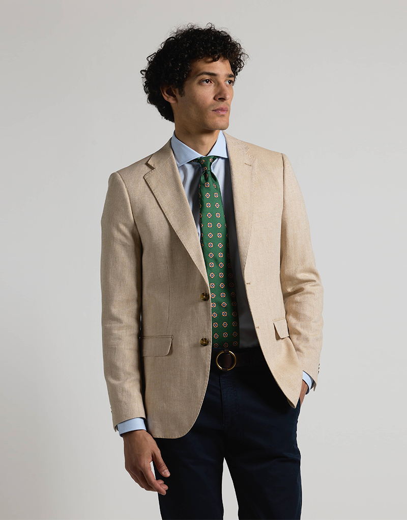 Americana lino espigas beige