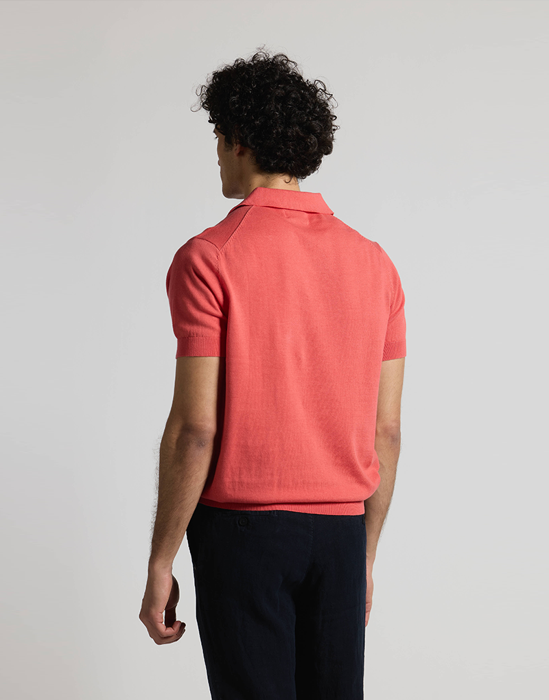 Polo punto manga corta coral