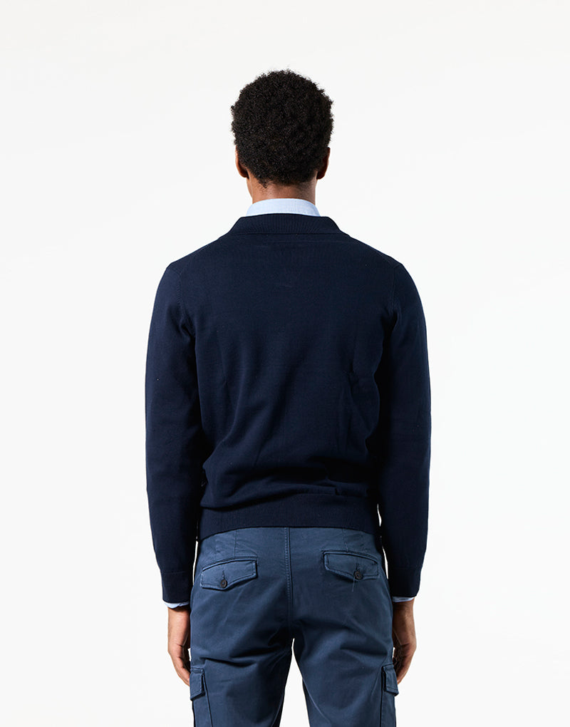 Jersey cuello polo azul marino