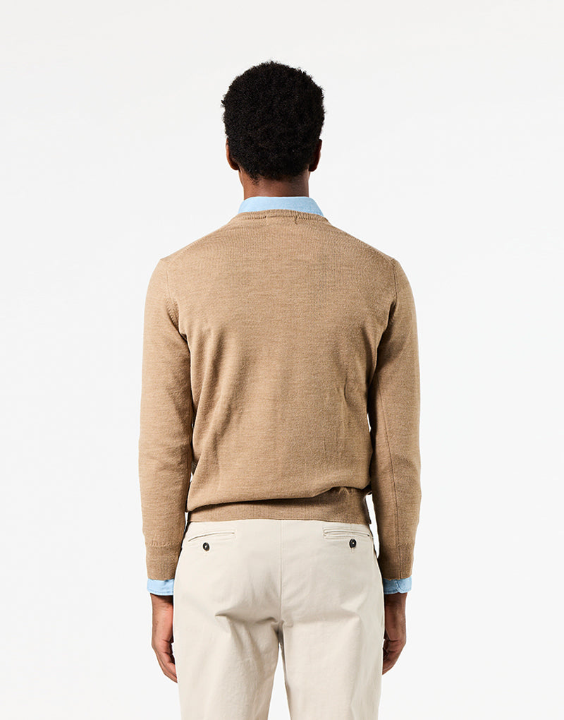Jersey beige merino pico