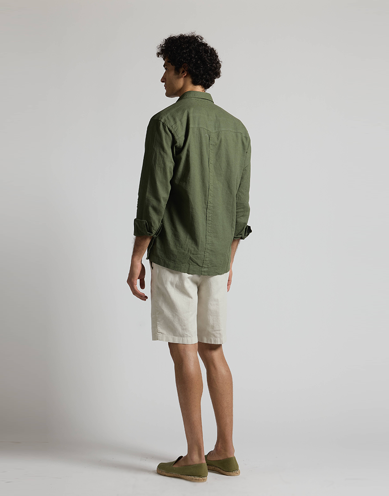 Camisa casual 4 bolsillos khaki