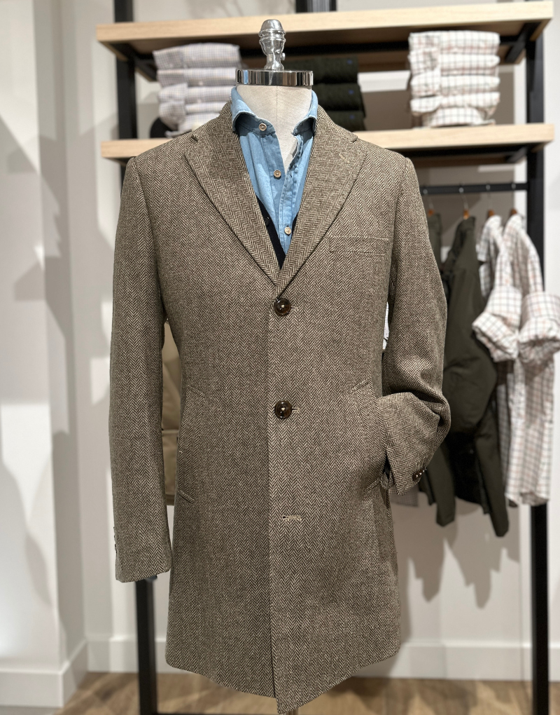 Abrigo corto espigas Tostado