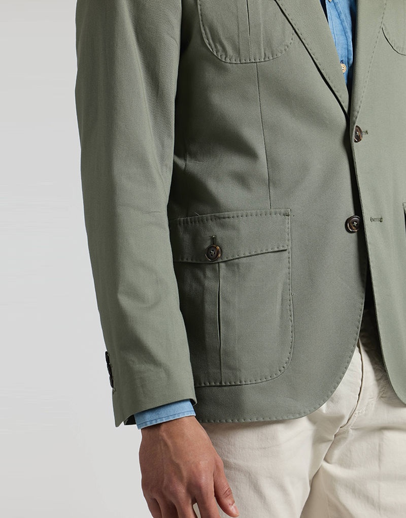 Americana cotton 4 bolsillos verde