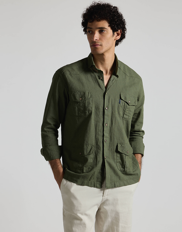 Camisa casual 4 bolsillos khaki