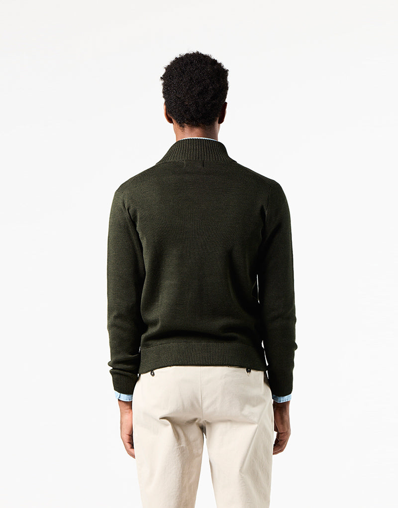 Cardigan bolsillos de parche khaki