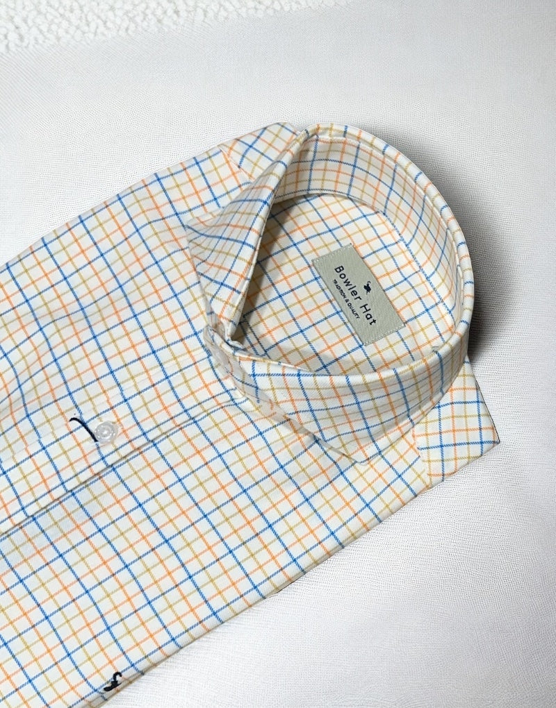 Camisa Italia mini cuadros harrys mostaza