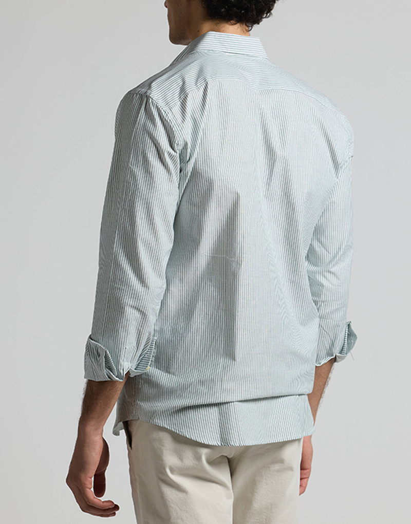 Camisa oxford casual rayas verde