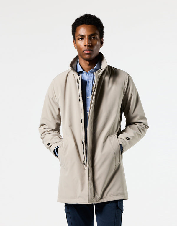 Gabardina Acolchada Color Piedra