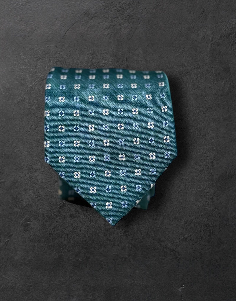 Corbata micro verde flor