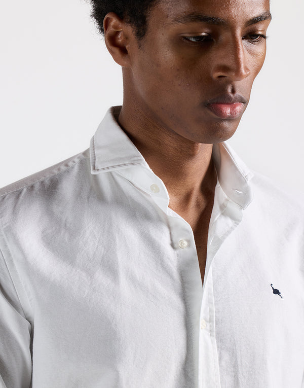 Camisa italia oxford lisa blanca