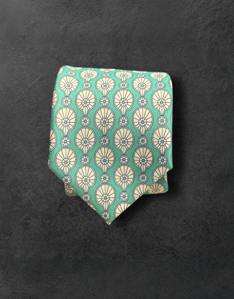 Corbata globo verde y amarillo