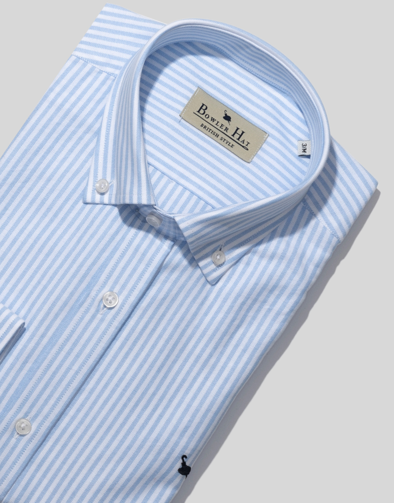 Camisa oxford rayas anchas azul