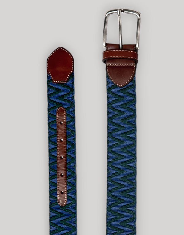 Cinturón espigas verde y azul