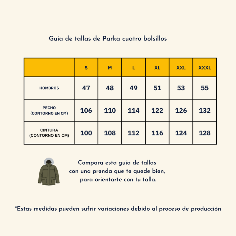 Parka verde cuatro bolsillos