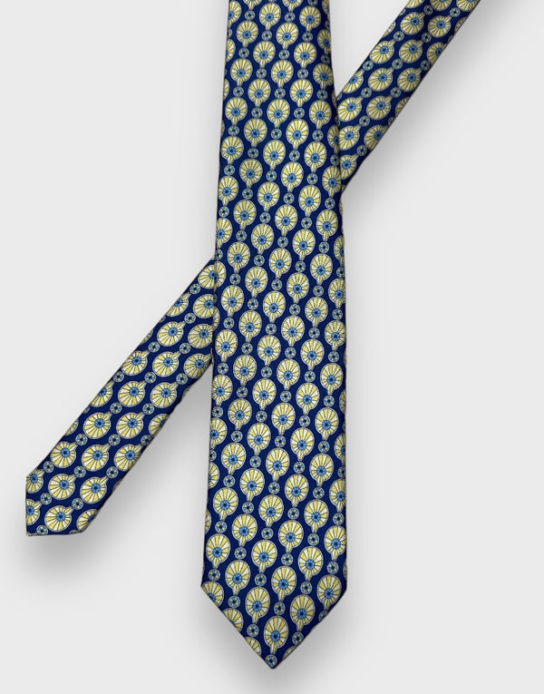 Corbata globo azul y amarillo