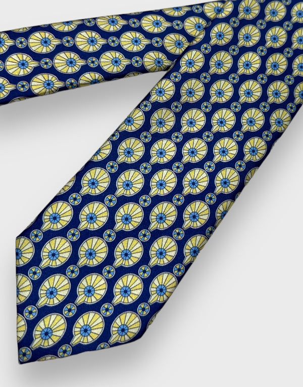 Corbata globo azul y amarillo