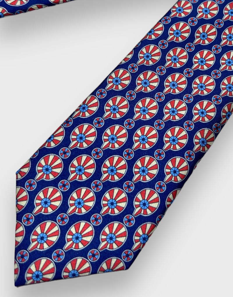 Corbata globo azul y rojo