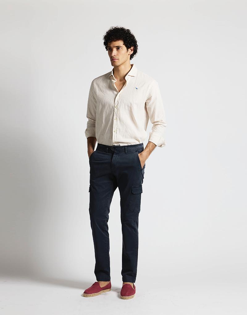 Pantalón cargo basic azul marino