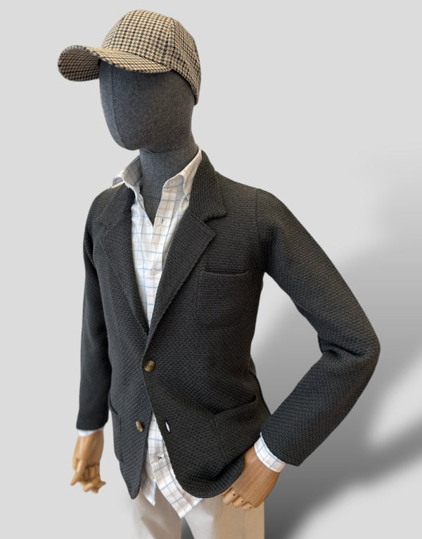 Blazer punto estructura gris