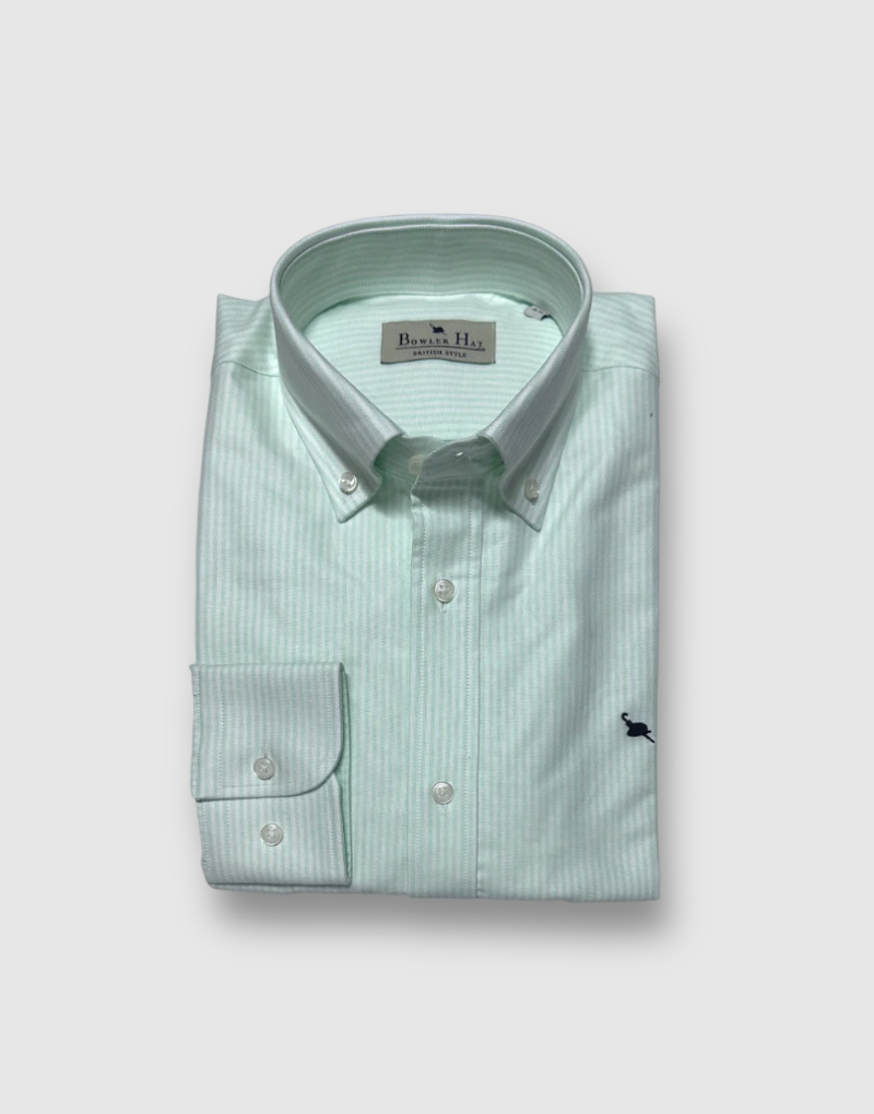 Camisa oxford rayas verde agua