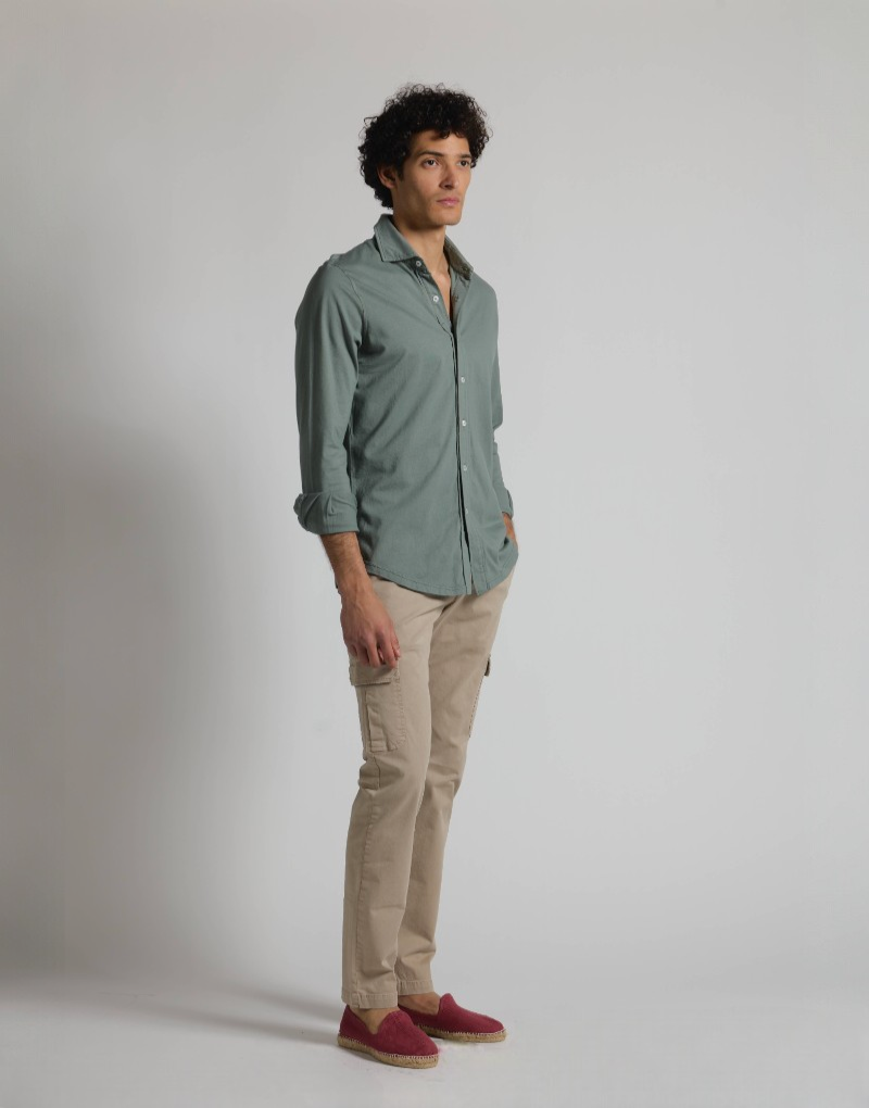 Camisa de punto khaki