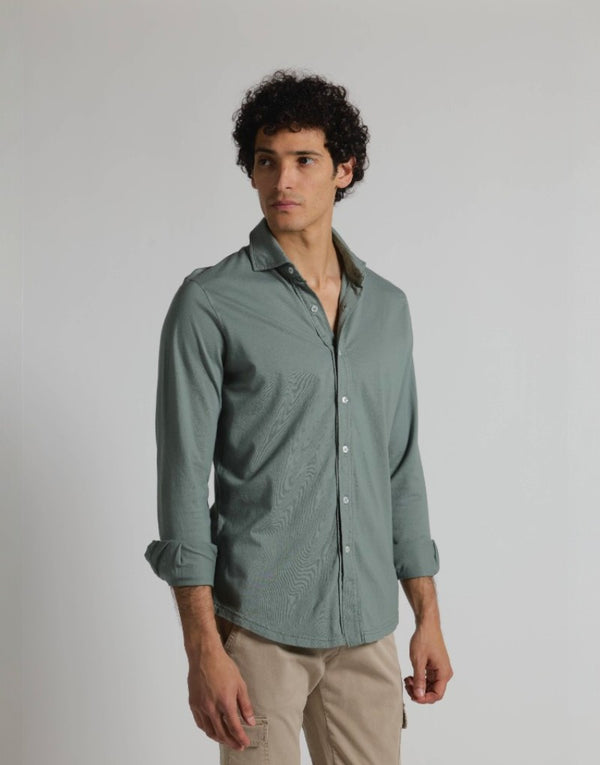 Camisa de punto khaki