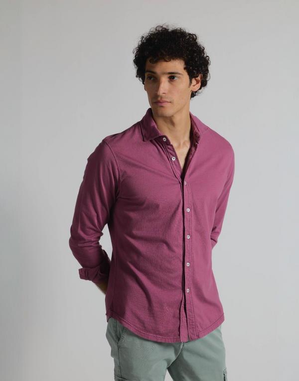Camisa de punto grosella