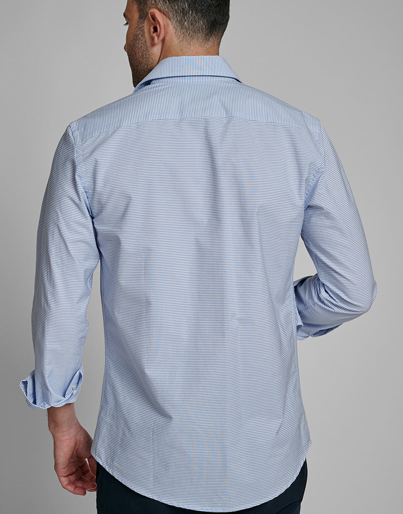 Camisa azul raya horizontal